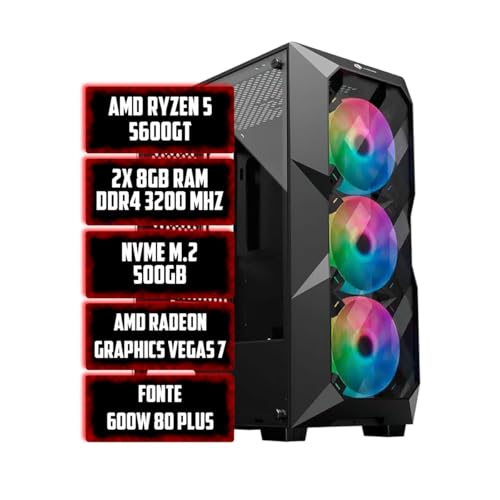 PC Gamer LEX AMD Ryzen 5 5600GT, Placa-Mãe A520M, 16GB DDR4 3200M...