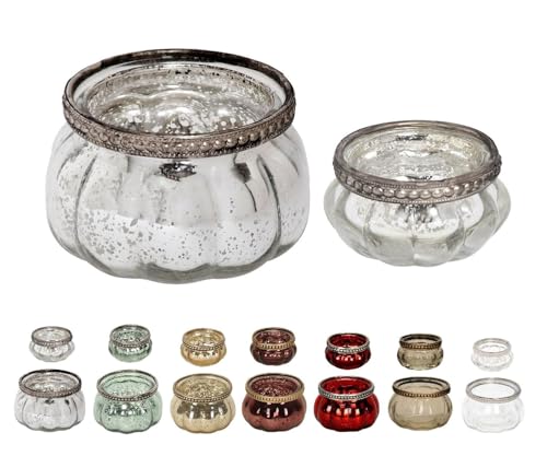 Teelichthalter Silber 31 NETPROSHOP Teelichthalter Orientalisch Windlicht aus Glas mit...
