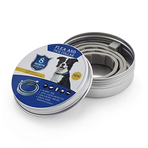 GLEADING Collier Antipuces et Anti-Tiques pour Chiens et Chats, Prévention Anti-Tiques Hypoallergénique et Résistant à l'Eau, avec Une Protection Qui Dure 8 Mois, Réglable(62cm)