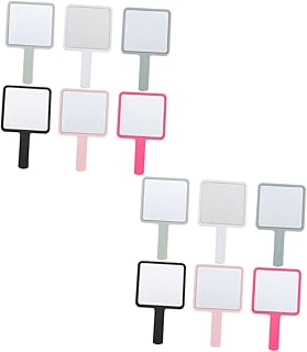 Beatifufu 12pcs Handheld Vanity Mirror Small Handheld Mirror Vintage Vanity Mirror Square Mirror Hair Styling Mirror Barber Mirror Hairdressers Mirror Multi-Function Makeup Mirror Household