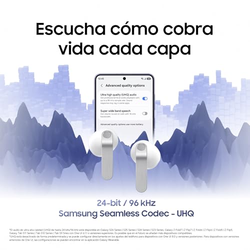 Miniatura 4 de Samsung Galaxy Buds4, Auriculares Bluetooth, Audio 240bit/96 kHz, Cancelación de Ruido Adaptativa, Agente IA de Voz, Garantía del Fabricante 3 Años+1 Año Extra, Blanco (Versión Española)