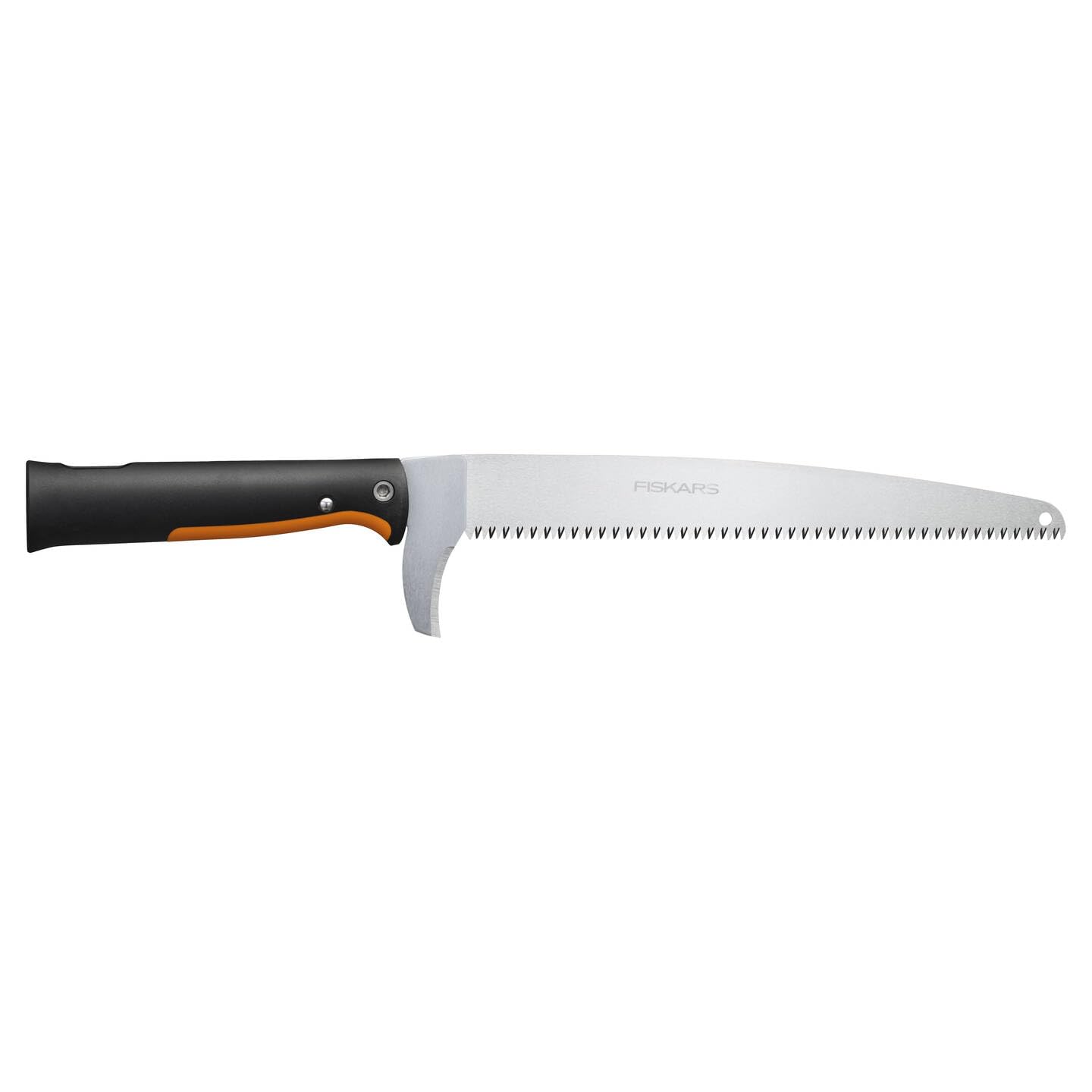 Fiskars OneClick Sierra de Jardín | Fácil cambio con un solo clic, también se puede utilizar como sierra de mano, negro/naranja, 1080691
