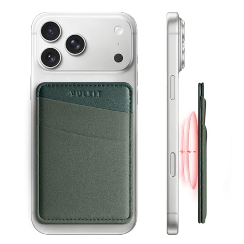 VULKIT Cartera Magsafe Compatible con Serie iPhone 15/14/13/12, Tarjetero RFID de Lycra Elástica con Imán MagSafe