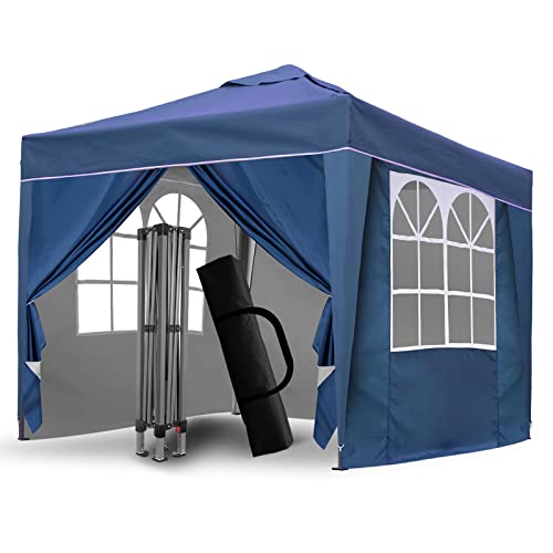 SANHENG Tonnelle pop-up, tente pop-up avec lests, complètement étanche, pavillon toutes saisons, idéal pour les fêtes en plein air, camping (3 x 3 m, Bleu)