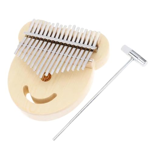 カリンバ親指ピアノ 17キースプルースベアフェイスシェイプサムピアノカリンバ チューニングハンマー付き 初心者/プロのパフォーマンス用