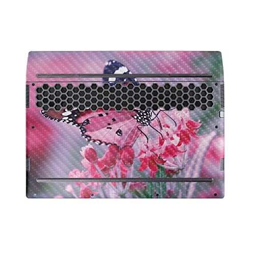 Image of MightySkins Carbon Fiber Skin Compatible with Alienware M17 R5 (2022) Full Wrap Kit - Pink Monarch | Protective, Durable Textured Carbon Fiber Finish | Easy to Apply & Change Styles | Made in The USA