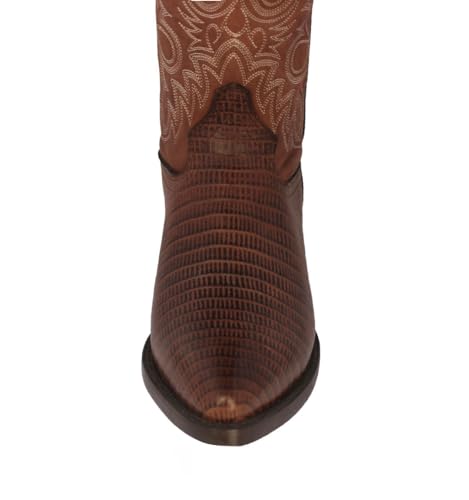 Texas Legacy Mens Cognac Western Leather Cowboy Boots Teju Lizard Print J Toe4