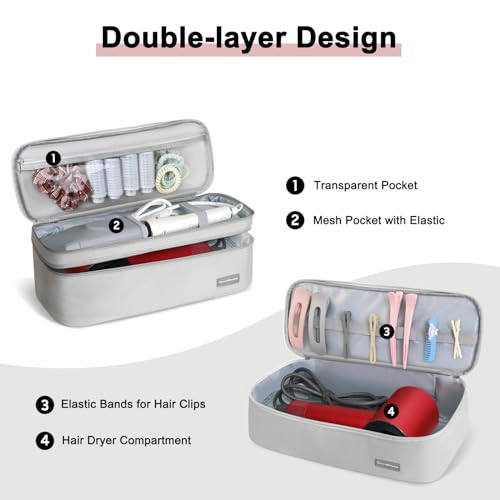 TWOOKTY Bolsa organizadora de armazenamento portátil de camada dupla para mulheres, compatível com s