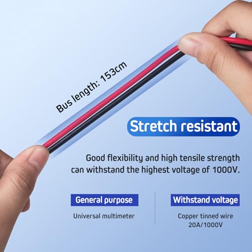 Image of Multimeter Test Leads Kit with Alligator Clips, 12Pcs Professional Multimeter Probe Kit with Replaceable Alligator Clips 1000V 20A