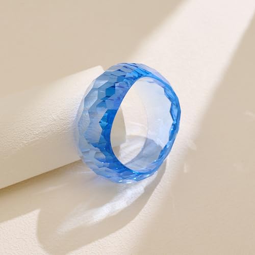 WOWORAMA Colorful Resin Acrylic Bangle Bracelets for Women Geometric Chunky Mottled Acetate Resin Bangles Wide Acrylic Plastic Bracelets Statement Jewelry