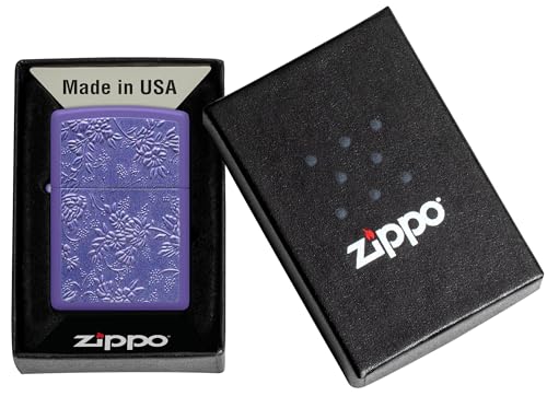 Encendedor Zippo Texture Bouquet Morado Mate miniatura 6
