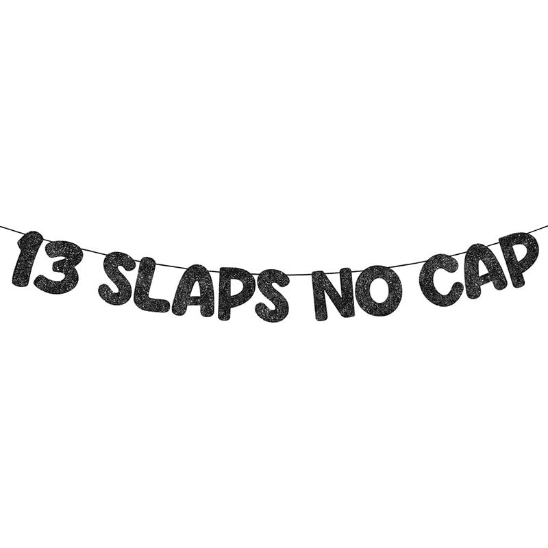 13th Birthday Decorations - Modern Black Birthday Banner with Personalized Slogan for Teen Party Decor - 13ft Large Hanging Sign for 13 Year Old Boy/Girl Celebration"