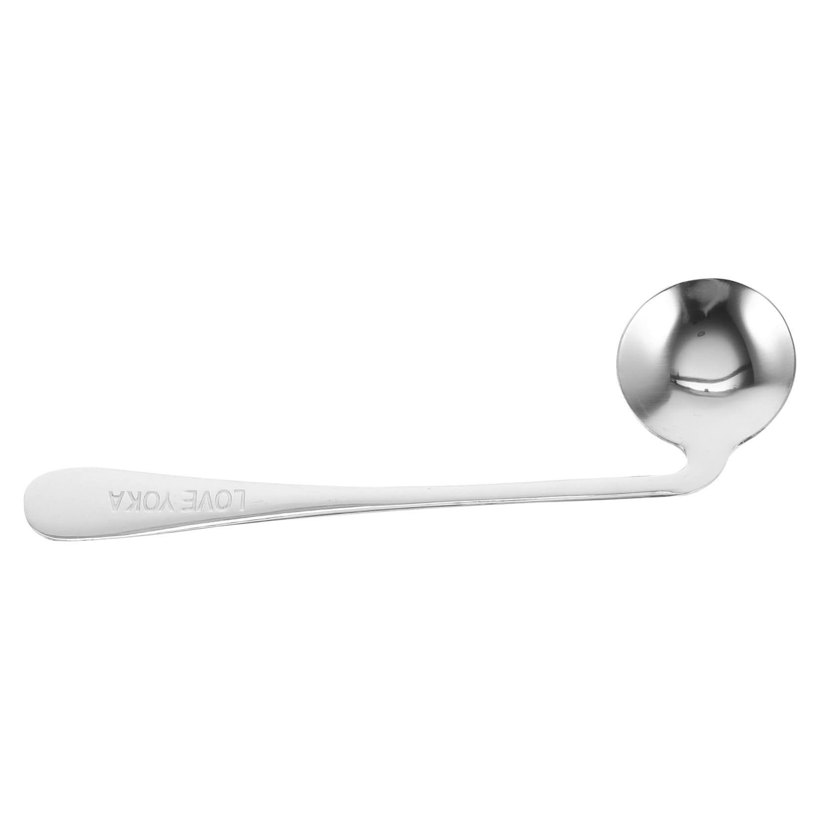 BCOATH 4pcs Stainless Steel Angled Spoon Long Stirring Utensil for Elderly Comfortable Grip Tableware