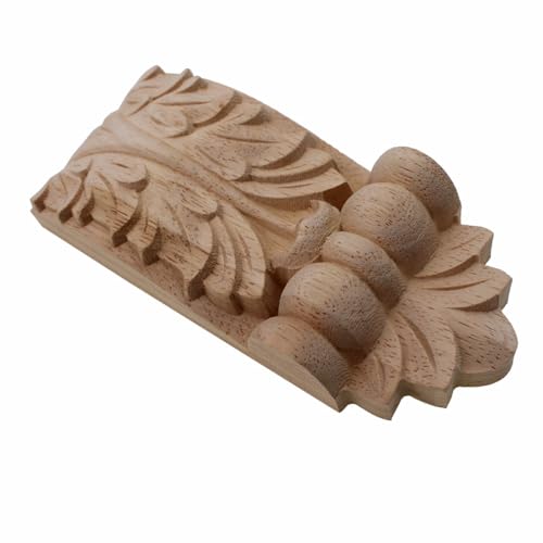 Applique en bois pour meuble et cheminée fronton sculpté rétro 18x8cm - 7