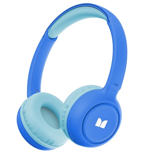 Monster Cute SK100 Kids Bluetooth Headphones, 85/94dB Safe Volume Limited, 60 Hours Playtime, Bluetooth 6.0, On-Ear Toddler Headsets with Built-in Mic, Lightweight Wireless Headphones for Kids, Blue - image 1