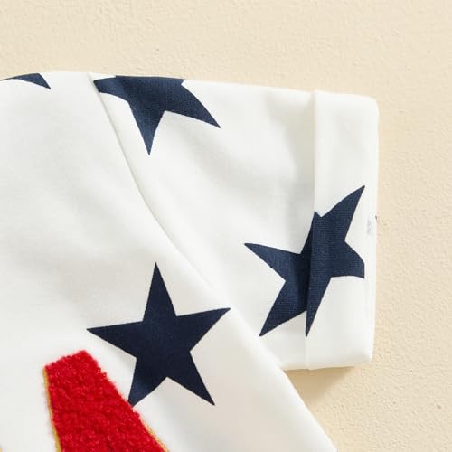 Fourth Of July Baby Boy Girl Outfit USA Embroidery Tshirt Star Elastic Wais Shorts Toddler Clothes Independence Day3