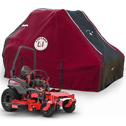 LI LIBZAKI Zero Turn Mower Cover ,Waterproof 420D Marine Grade Fabric -Universal Fit for John Deer,Husqvarna,Cub Cadet Zero Turn Up to 60" Lawn Mower Decks,Dimensions: 79" L X 46" WX 55" H-Red LI LIBZAKI Zero Turn Mower Cover ,Waterproof 420D Marine Grade Fabric -Universal Fit for John Deer,Husqvarna,Cub Cadet Zero Turn Up to 60" Lawn Mower Decks,Dimensions: 79" L X 46" WX 55" H-Red