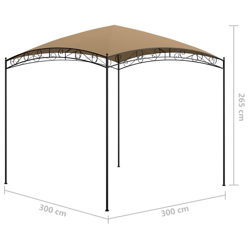 Gazebo 3 x 3 m, tenda da giardino impermeabile con rivestimento in poliammide, stabile tenda per feste per giardino e terrazza, protezione solare alla moda per barbecue, picnic ed eventi