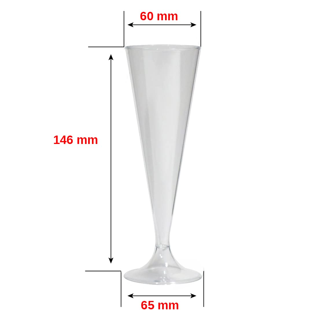 MAQA 48 pz Flute Champagne 130 ml, calici Spumante, Bicchieri Flute Trasparenti componibili, Bicchieri Vino per aperitivi