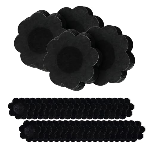 XusEmydinal 50Pcs Black Pasties Disposable Nipple Covers for Women Invisible Breathable Non-Woven Fabric Self-Adhesive Breast Covers Stickers