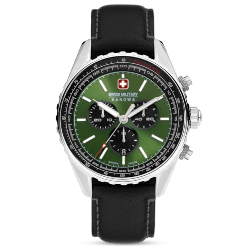 Image of Swiss Military Hanowa SMWGC0000302 - Swiss Made Round Silver Chronograph - Watch for Men