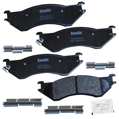 Image of Bendix Priority1 CFM702A Semi-Metallic Rear Brake Pads for Dodge Ram 1500 2008-2006, Ram 2500 2008-2001, Ram 3500 2008-2001, Ram 4000 2002, Ram 4000 2008-2005