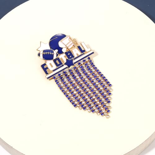 Image of Game Day Brooches for Women Football Brooch Pins Touch Down Brooches Red Black Blue White Team Spirit Accessories Game Day Outfits Football Jewelry Party Favor Gifts
