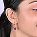 Gempires Amethyst Gemstone Hoop Earrings Febuary Birthstone Healinig Crystals Jewelry Hypoallergenic Gold Plated Dangling Handmade Earrings For Women