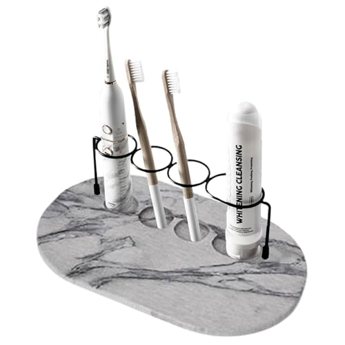 Soporte para cepillo de dientes eléctrico, soporte para cepillos de dientes de 4 agujeros, elegante soporte para cepillos de dientes, cepillo de dientes, pasta de dientes, cepillo de maquillaje