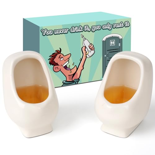 PARIGO White Elephant Gifts for Adults Men: Funny Gag Novelty Urinal Shot Glasses Gift for Dad Husband Coworker - Christmas Stocking Stuffers Birthday Party Yankee Exchange Gift Ideas