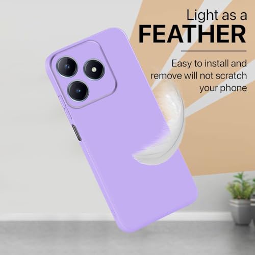 Image of Back Cover for Realme C63 4G / Narzo N63 4G | Full Camera Protection | Premium Liquid Silicon Case | Flexible Bumper Case for Realme C63 4G / Narzo N63 4G (Purple)