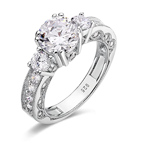 TIKJE 925 Sterling Silver Wedding Rings for Women Engagement Band Bridal Ring Promise Eternity Band Size 5-12 Valentine's Day Gift