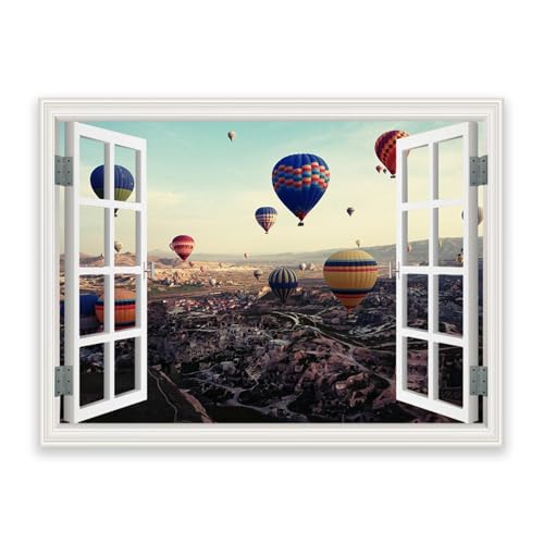 Impression sur toile vue sur la fenêtre pour agrandir un salon avec un paysage moderne