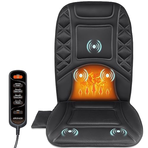 Mynt Heated Massage Chair Pad, Back Massager with Heat, Massage Seat Cushion with 5 Vibration Motors, Gifts for Christmas