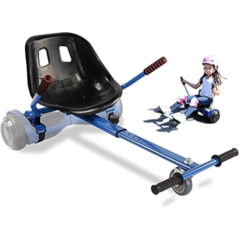 Hoverboard Seat Attachment for Self Balancing Scooter, Go Kart Conversion Kit with Adjustable Frame, Hover Board Accessories for Kids Adults, Wide Chair, Easy to Control, Fits 6.5'' 8'' 10'' (Blue) Cover