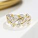 18K 2-Tone Gold Diamond Vine Leaves Wedding Ring, 18k Diamond Leaf Band, Engagement and Wedding Ring, Anniversary Ring, Nature Inspired Ring, All Size, Wholesale Available