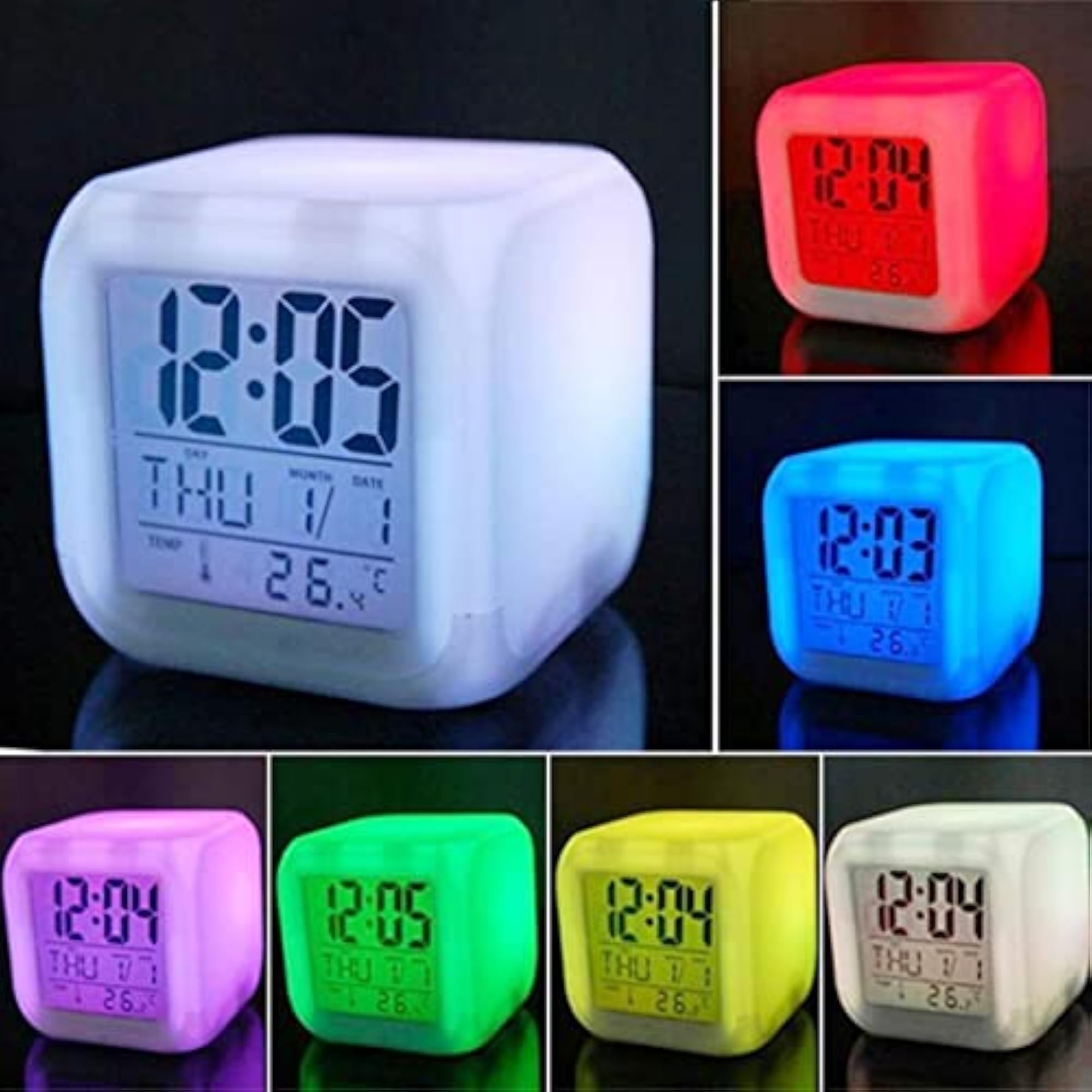 7 Color Changing LED Digital Alarm Clock