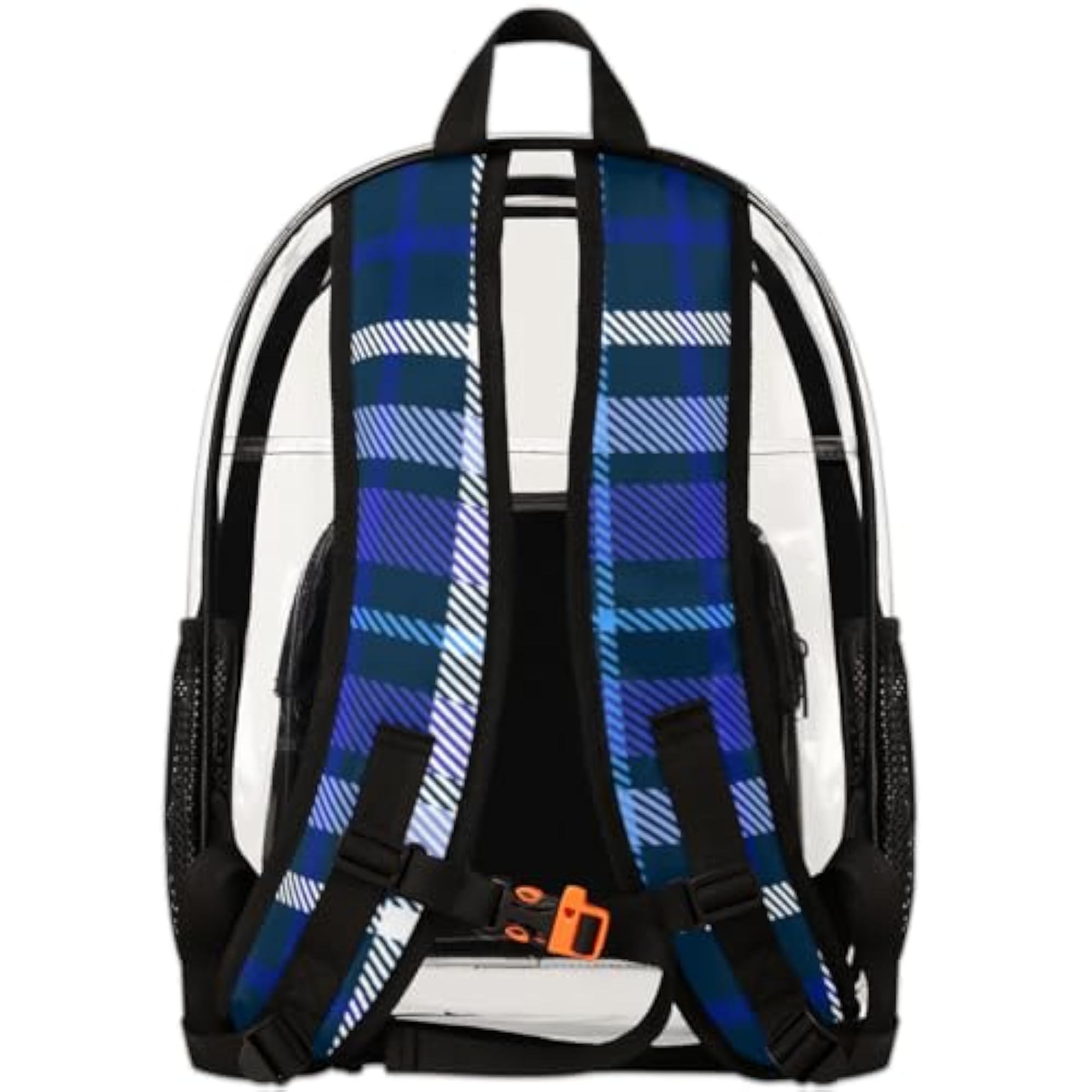 Classic Plaid Pattern Clear Backpack, Heavy Duty