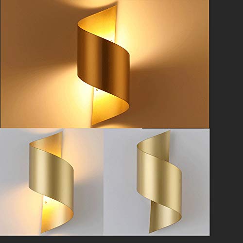 Applique murale moderne double diffusion luminaire doré spirale - 7