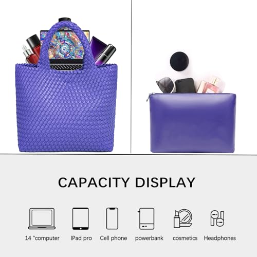 Image of JINMANXUE Fashion Woven Bag Shopper Bag Travel Handbags and Purses Women Tote Bag Large Capacity Shoulder Bags