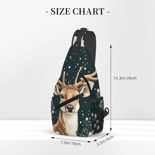 Mochila bandolera unisex ligera con estampado Elk miniatura 3