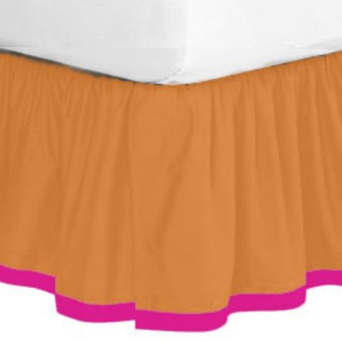 Bacati Tangerine Orange & Fuschia Full Bed Skirt