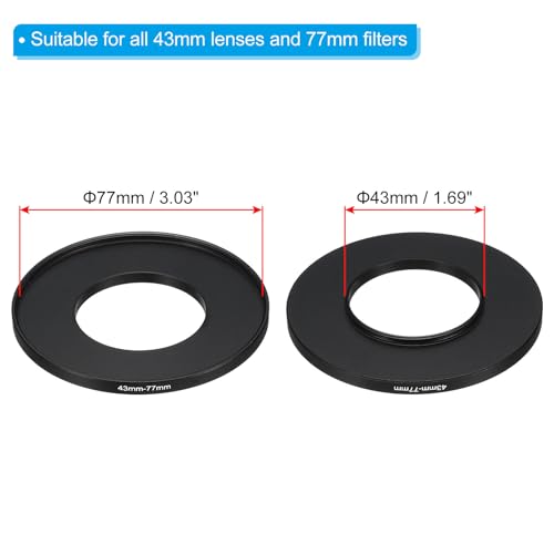 PATIKIL 43mm-77mm Metal Step Up Ring with Cleaning Cloth - Image 2