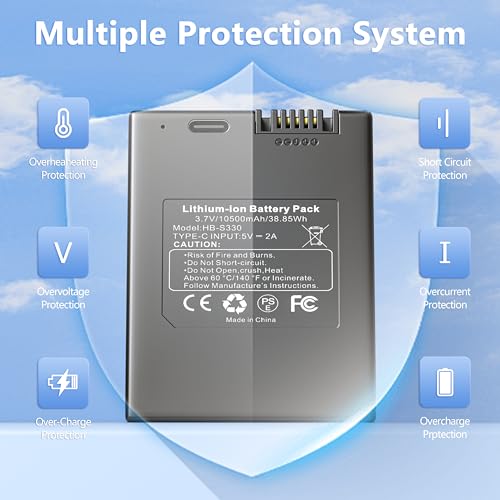 S330 Battery for Eufy Security S330/E330/S230/S231/S220 Video Smart Door Lock,SmartDrop T8790,Smart Delivery Box 3-in-1 T8520 T8520S T8520J11 T8531 E8531JY1 T8520T11 10500mAh Rechargeable battery