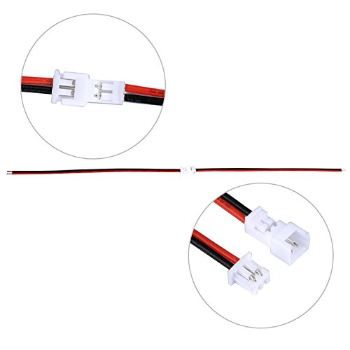 Eboot 20 Pairs 1.25 Mm Jst 2 Pin Micro Electrical Male And Female Connector Plug With 10 Cm Wire Cable #TOP2