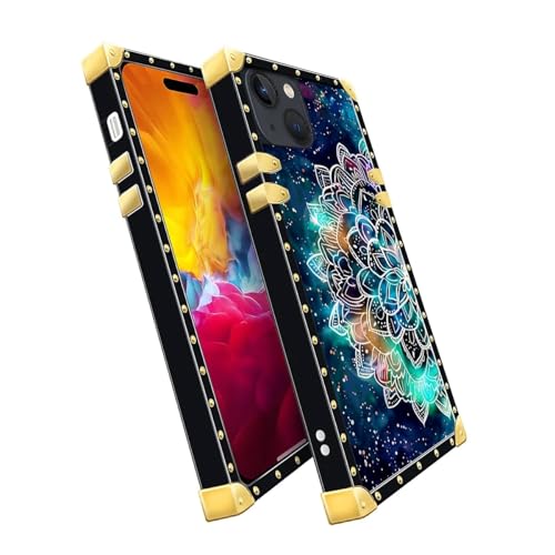 WANKBLC Compatible with iPhone 15 Case, Starry Sky Colourful Mandala Luxury Golden Decoration for Girl Women Soft TPU Shockproof Protective Hard PC Back for iPhone 15 - image 3