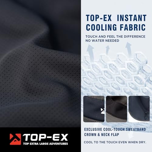 Image of TOP-EX Cooling Sun Hat with Neck Flap - UPF 50+ Wide Brim Breathable Hat for Hiking, Fishing & Big Heads