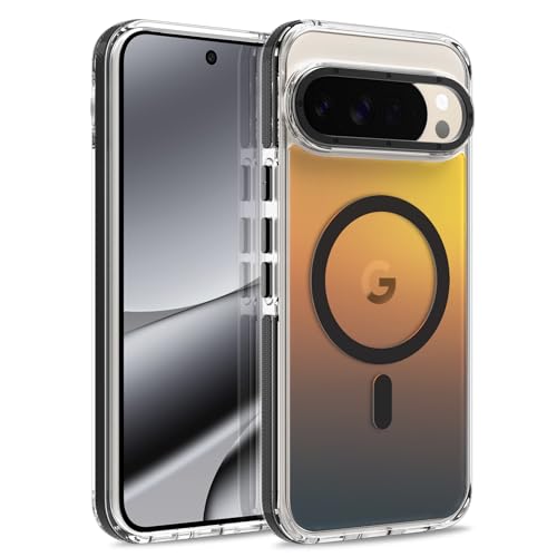 Image of Magnetic Case for Google Pixel 10 Pro XL [Compatible with Magsafe] [Cute Fashion Fluorescent Design] Shockproof Slim Translucent Matte Case for Pixel 10 Pro XL 6.8 inch, Black