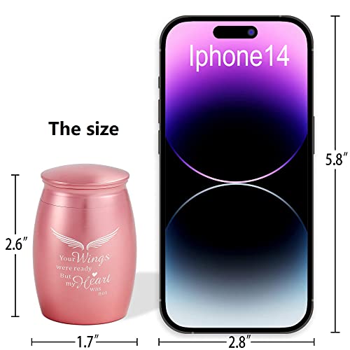Image of 2.7 Inch Pink Small Keepsake Cremation Urns for Human Ashes | Memorial Mini Urn for Women Men,Decorative Funeral Urns for Human or Pet Ashes- A Perfect Tribute & Gift for Families