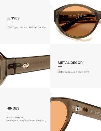 Image of SOJOS 2026 Trendy Oval Polarized Sunglasses for Women Classic SJ2702
